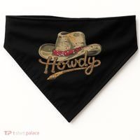 Howdy Cowboy Hat Funny Western Rodeo USA-Made Doggie Bandana thumb 0