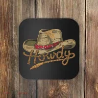 Howdy Cowboy Hat Funny Western Rodeo Coaster thumb 0