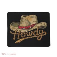 Howdy Cowboy Hat Funny Western Rodeo Mousepad thumb 0