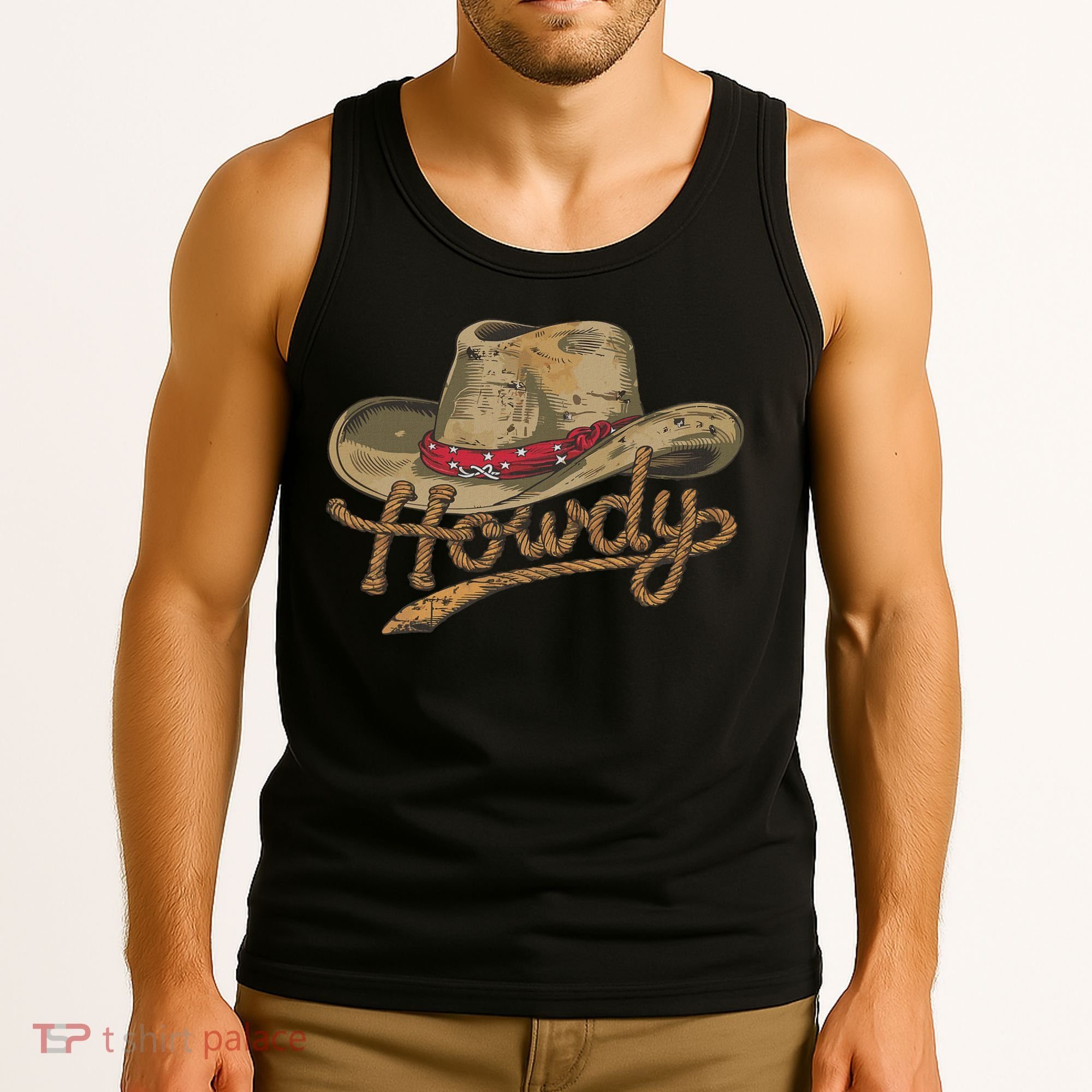 Howdy Cowboy Hat Funny Western Rodeo Tank Top
