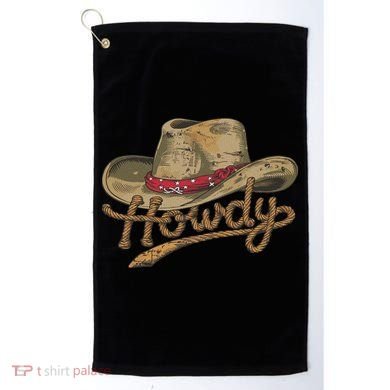 Howdy Cowboy Hat Funny Western Rodeo Golf Towel