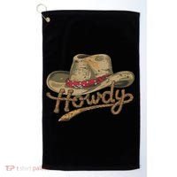 Howdy Cowboy Hat Funny Western Rodeo Golf Towel thumb 0