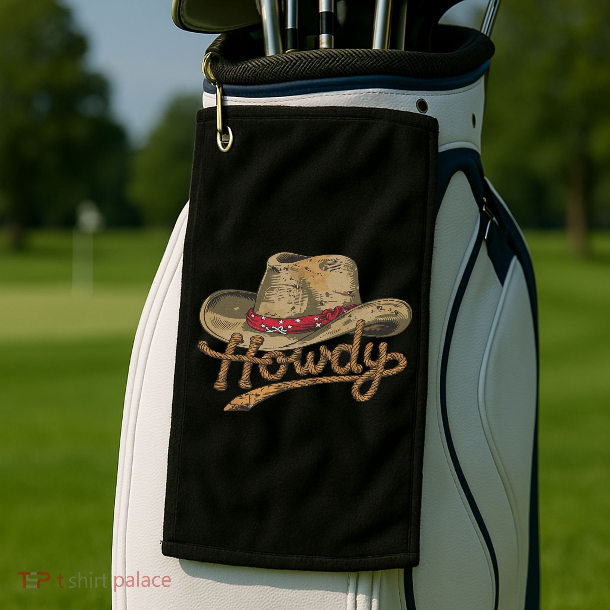Howdy Cowboy Hat Funny Western Rodeo Golf Towel
