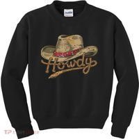 Howdy Cowboy Hat Funny Western Rodeo Kids Sweatshirt thumb 0
