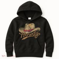 Howdy Cowboy Hat Funny Western Rodeo Kids Hoodie thumb 0