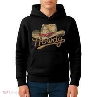 Howdy Cowboy Hat Funny Western Rodeo Kids Hoodie thumb 4