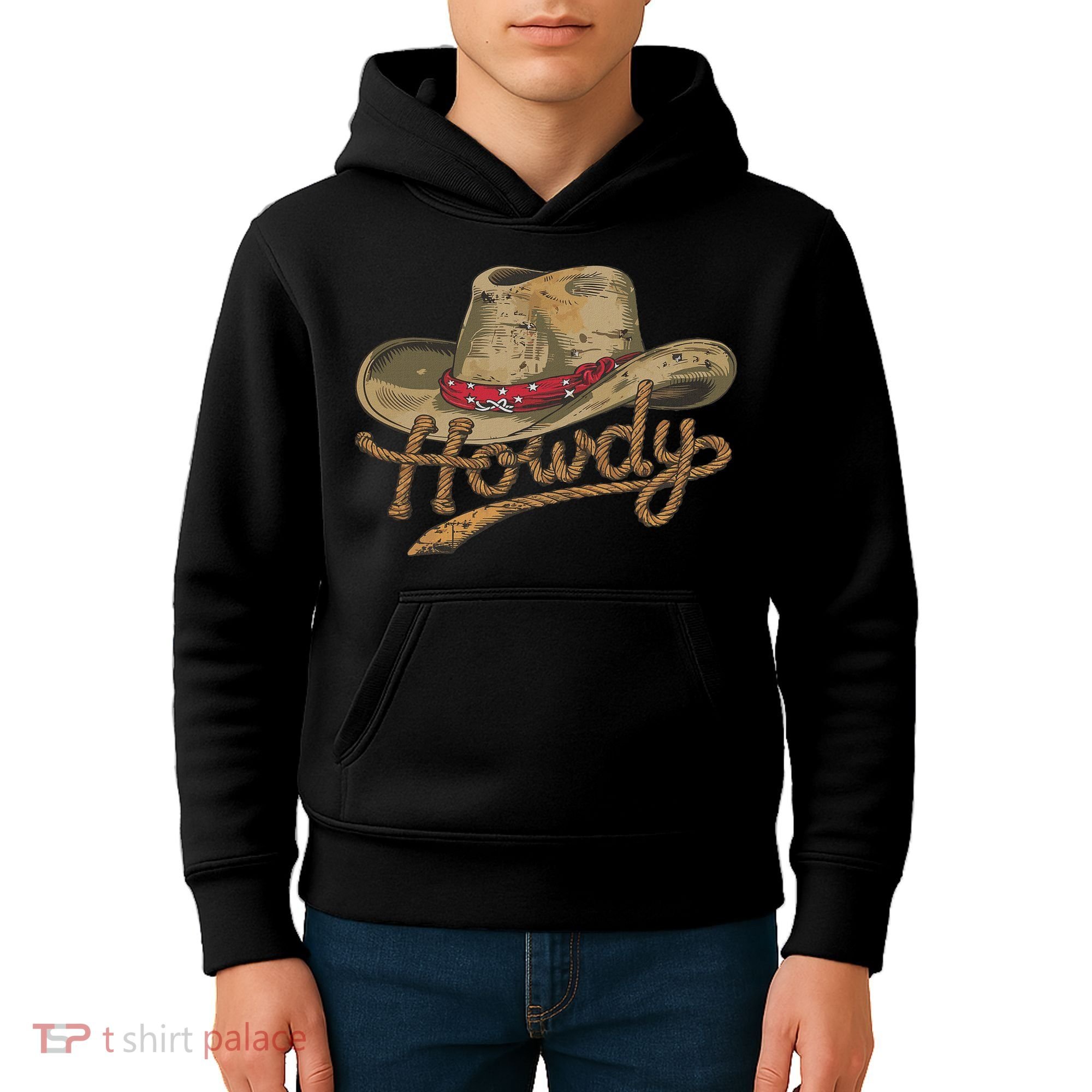Howdy Cowboy Hat Funny Western Rodeo Kids Hoodie
