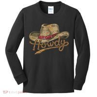 Howdy Cowboy Hat Funny Western Rodeo Kids Long Sleeve Shirt thumb 0