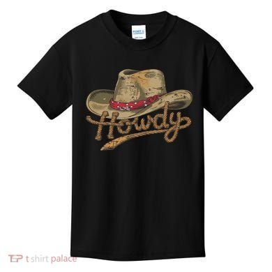 Howdy Cowboy Hat Funny Western Rodeo Kids T-Shirt