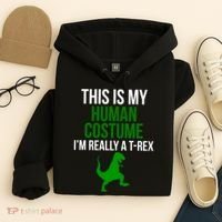 Human Costume I'm Really A TRex Funny Halloween Hoodie thumb 4