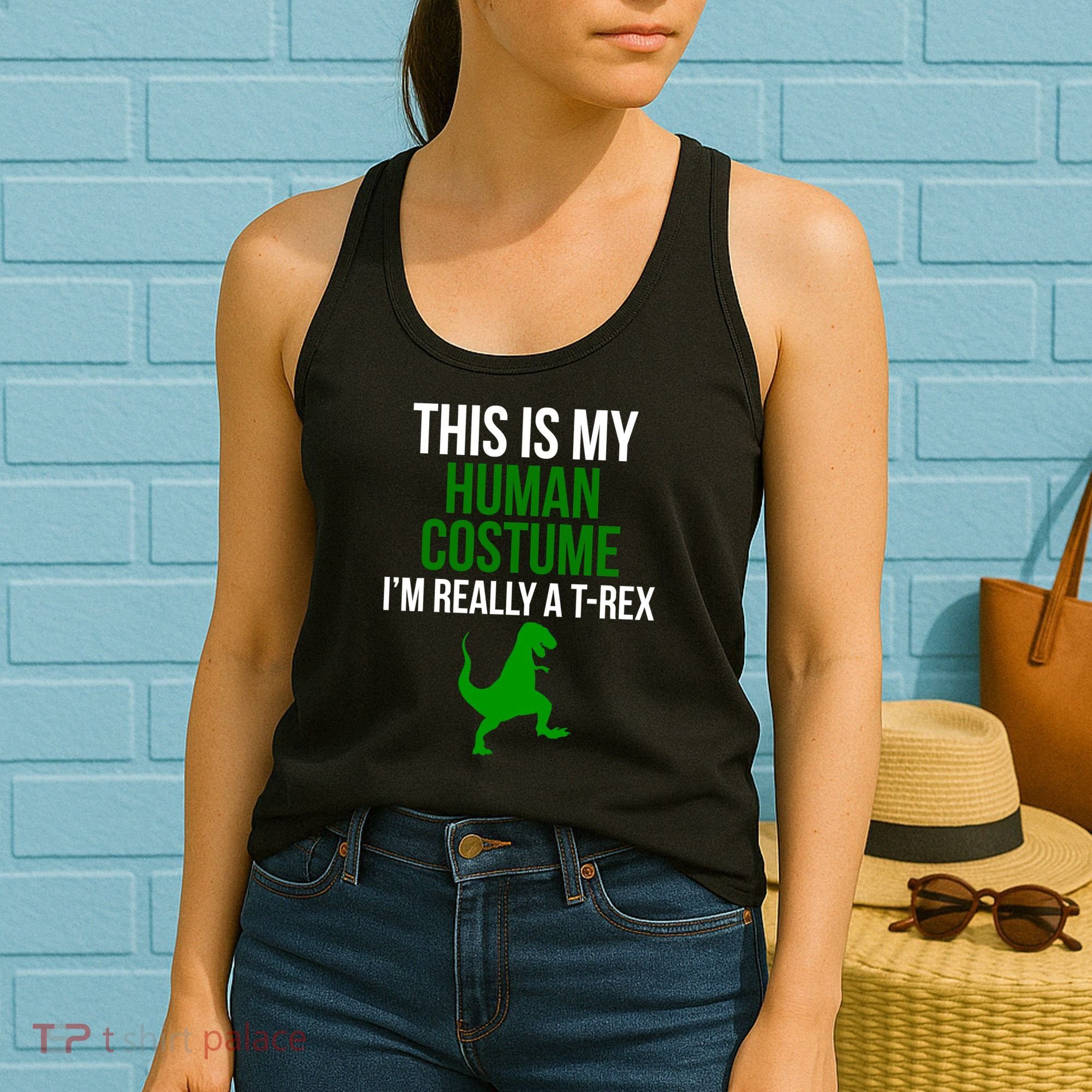 Human Costume I'm Really A TRex Funny Halloween Women's Tank Top
