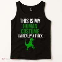 Human Costume I'm Really A TRex Funny Halloween Tank Top thumb 2