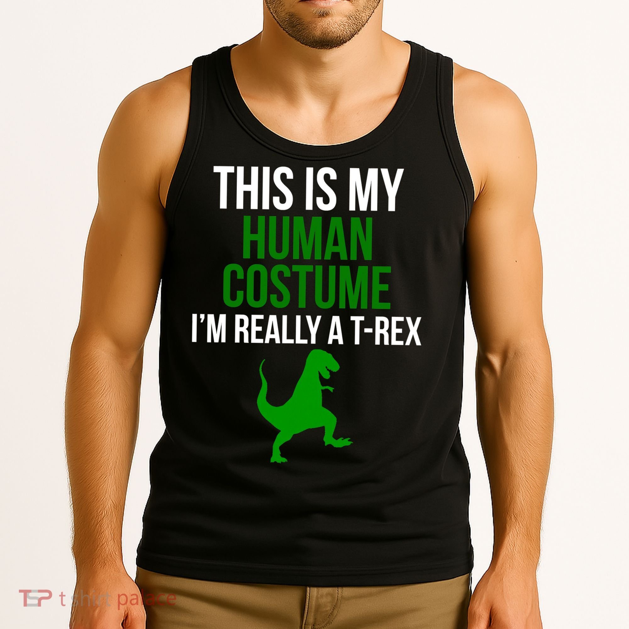 Human Costume I'm Really A TRex Funny Halloween Tank Top