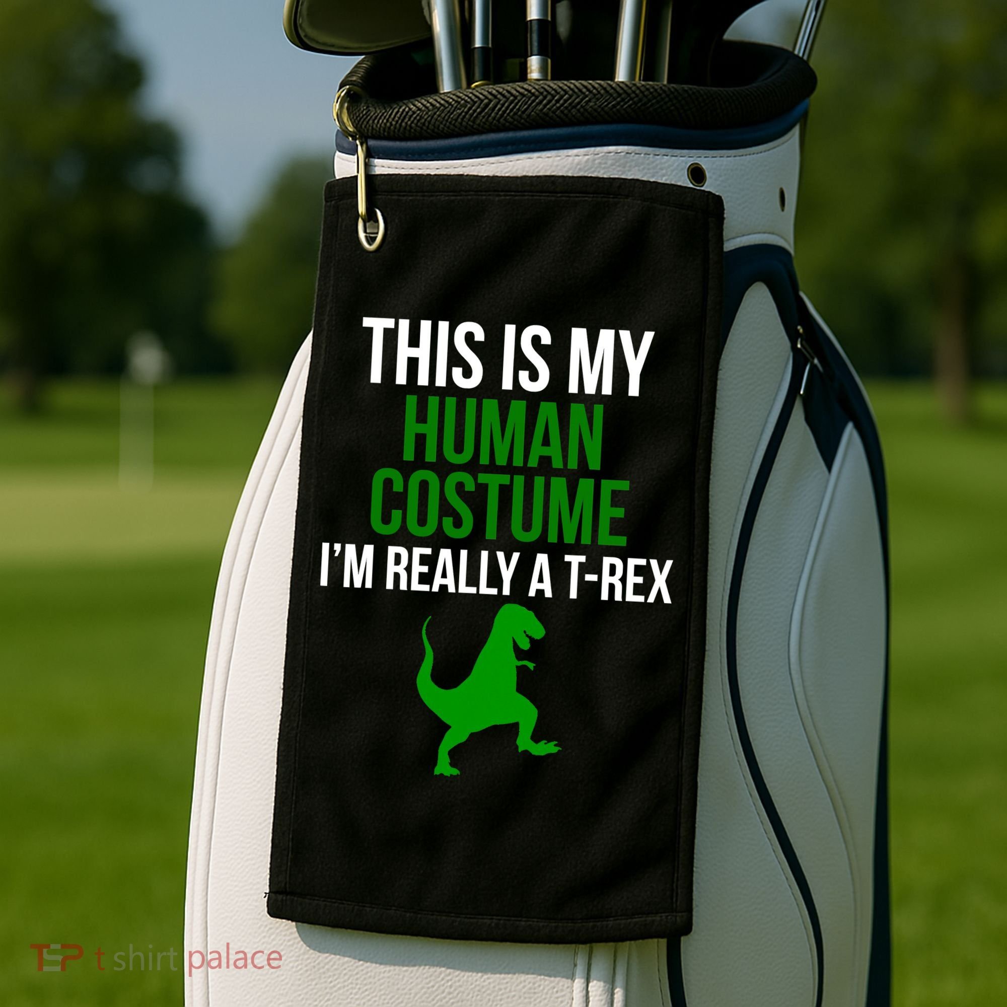 Human Costume I'm Really A TRex Funny Halloween Golf Towel