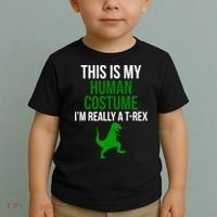 Human Costume I'm Really A TRex Funny Halloween Toddler T-Shirt thumb 2