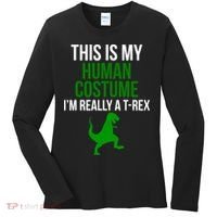 Human Costume I'm Really A TRex Funny Halloween Women's Long Sleeve Shirt thumb 0