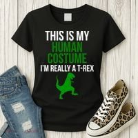 Human Costume I'm Really A TRex Funny Halloween Women's T-Shirt thumb 3