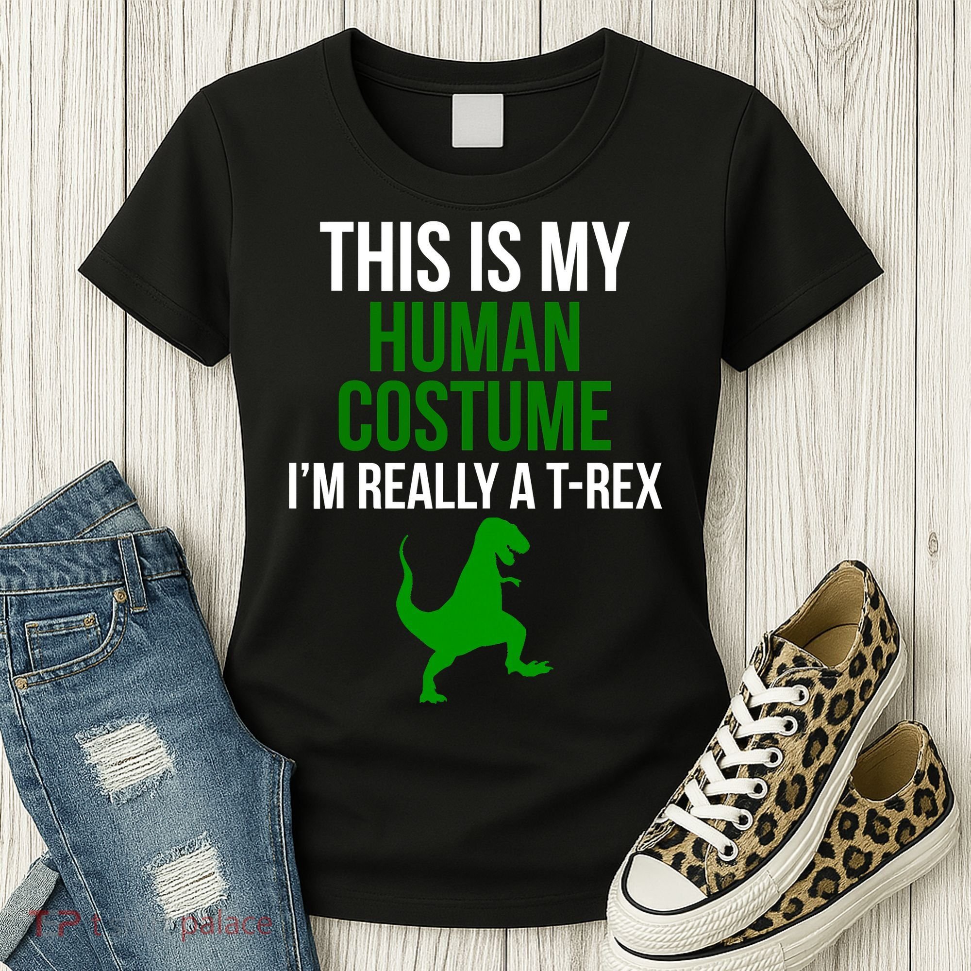 Human Costume I'm Really A TRex Funny Halloween Women's T-Shirt