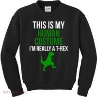 Human Costume I'm Really A TRex Funny Halloween Kids Sweatshirt thumb 0
