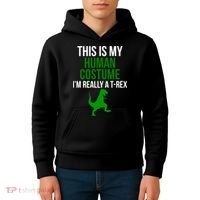 Human Costume I'm Really A TRex Funny Halloween Kids Hoodie thumb 4