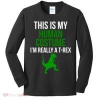 Human Costume I'm Really A TRex Funny Halloween Kids Long Sleeve Shirt thumb 0