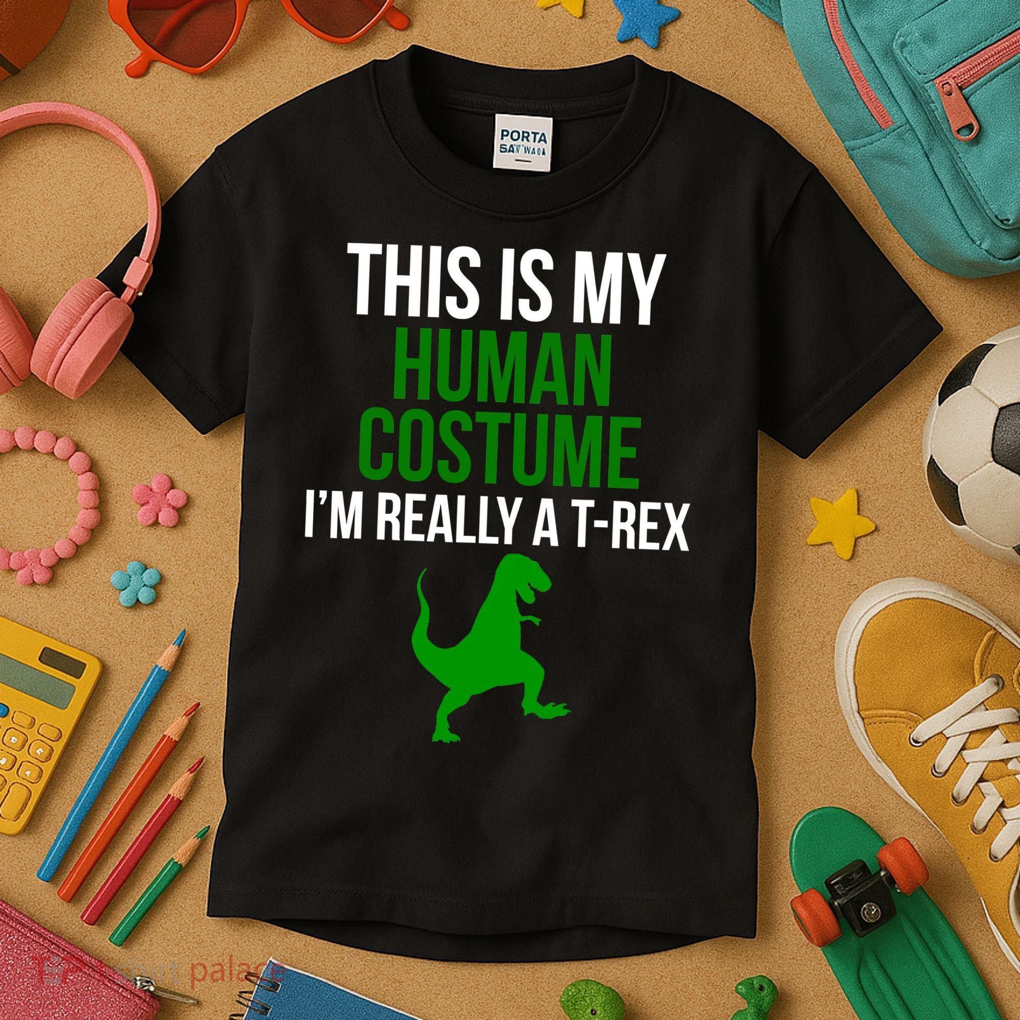 Human Costume I'm Really A TRex Funny Halloween Kids T-Shirt