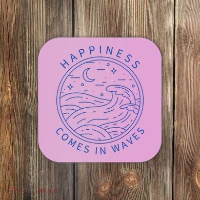 Happiness Comes In Waves Wave Surfer Surf Ocean Beach Lover Coaster