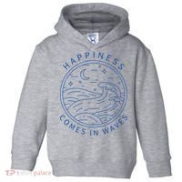 Happiness Comes In Waves Wave Surfer Surf Ocean Beach Lover Toddler Hoodie thumb 0