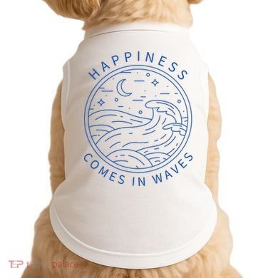 Happiness Comes In Waves Wave Surfer Surf Ocean Beach Lover Doggie Tank
