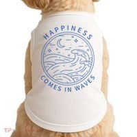 Happiness Comes In Waves Wave Surfer Surf Ocean Beach Lover Doggie Tank thumb 0