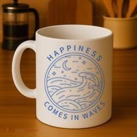 Happiness Comes In Waves Wave Surfer Surf Ocean Beach Lover Coffee Mug thumb 4