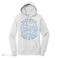 Happiness Comes In Waves Wave Surfer Surf Ocean Beach Lover Women's Hoodie thumb 0