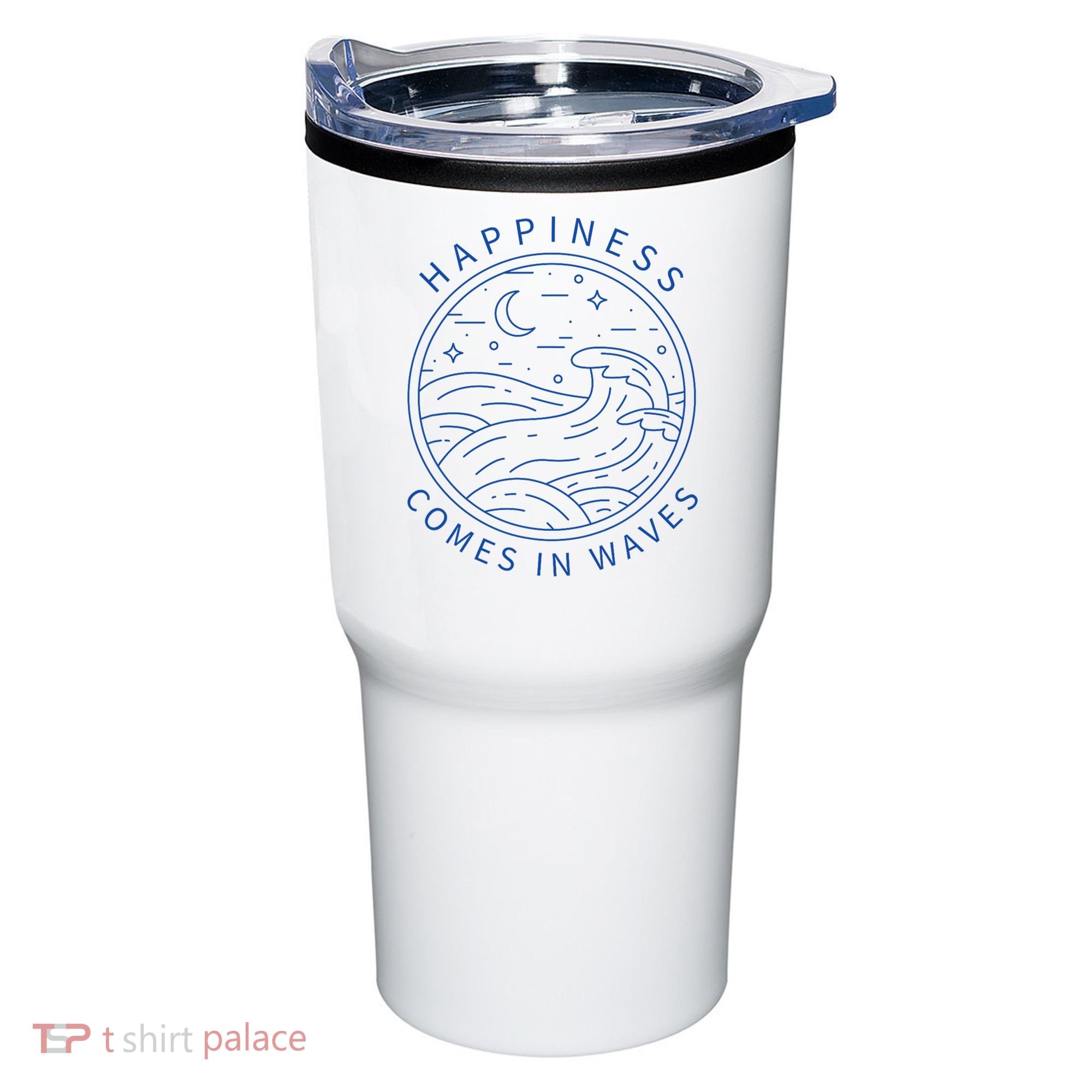 Happiness Comes In Waves Wave Surfer Surf Ocean Beach Lover Tumbler