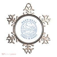Happiness Comes In Waves Wave Surfer Surf Ocean Beach Lover Ornament thumb 0