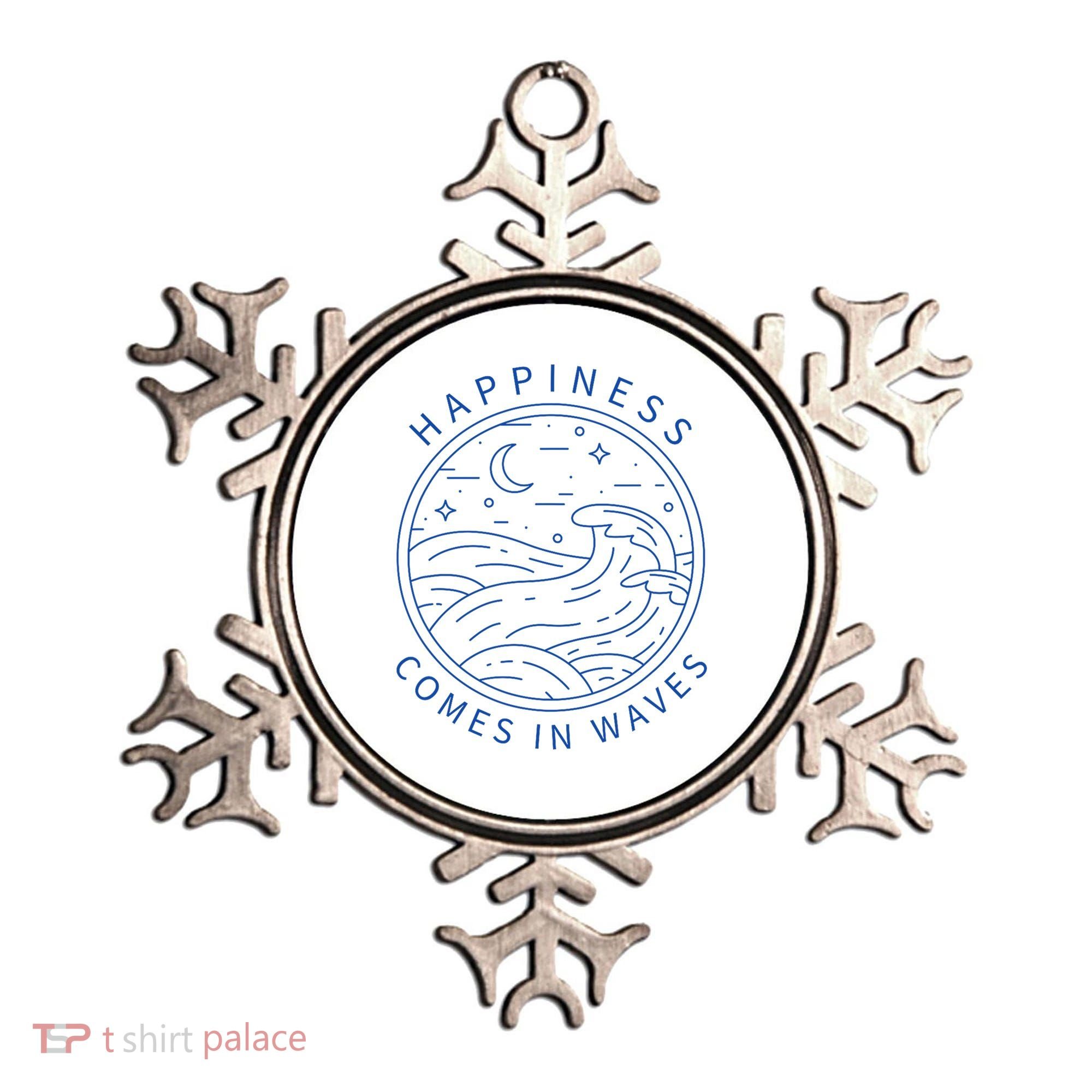 Happiness Comes In Waves Wave Surfer Surf Ocean Beach Lover Ornament