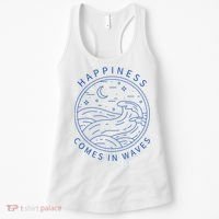 Happiness Comes In Waves Wave Surfer Surf Ocean Beach Lover Women's Tank Top thumb 0