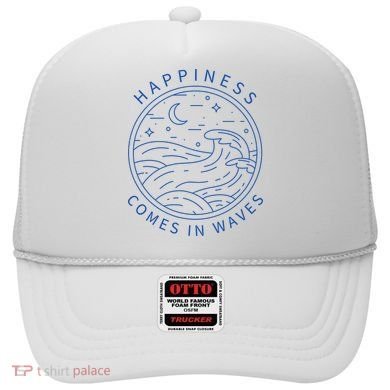 Happiness Comes In Waves Wave Surfer Surf Ocean Beach Lover Hat