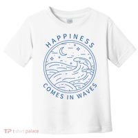 Happiness Comes In Waves Wave Surfer Surf Ocean Beach Lover Toddler T-Shirt thumb 0
