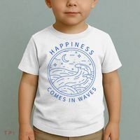 Happiness Comes In Waves Wave Surfer Surf Ocean Beach Lover Toddler T-Shirt thumb 2