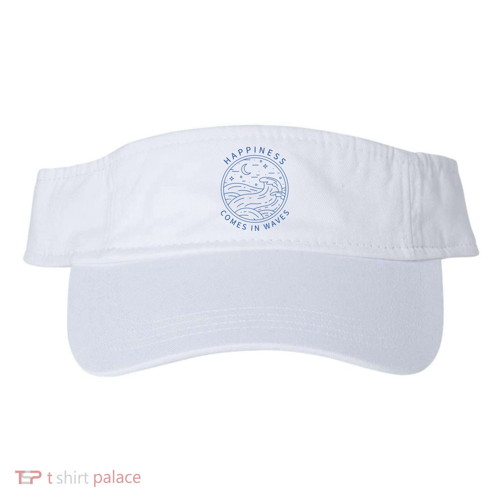 Happiness Comes In Waves Wave Surfer Surf Ocean Beach Lover Visor