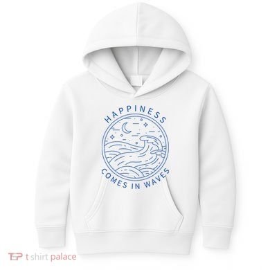 Happiness Comes In Waves Wave Surfer Surf Ocean Beach Lover Kids Hoodie