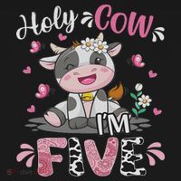 Holy Cow I'm Five 5 Years Old 5th Birthday Girl Outfit Sweatshirt thumb 3