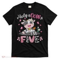 Holy Cow I'm Five 5 Years Old 5th Birthday Girl Outfit T-Shirt thumb 0