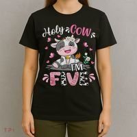 Holy Cow I'm Five 5 Years Old 5th Birthday Girl Outfit T-Shirt thumb 4