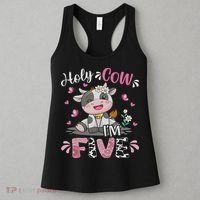 Holy Cow I'm Five 5 Years Old 5th Birthday Girl Outfit Women's Tank Top thumb 3