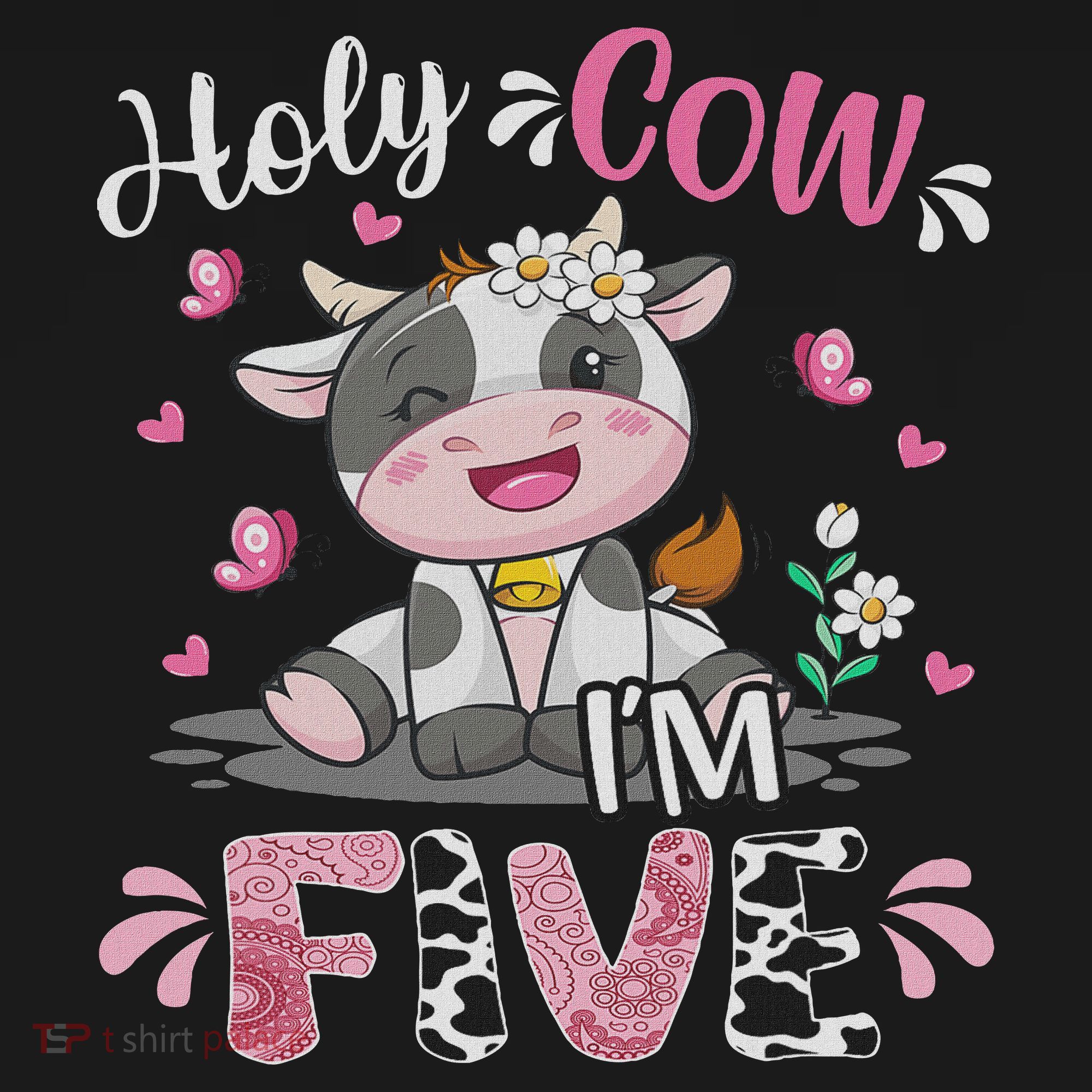 Holy Cow I'm Five 5 Years Old 5th Birthday Girl Outfit Women's Tank Top