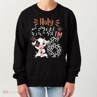 Holy Cow I'm 6 Birthday 6th Cow Farm Animals Bday Women's Sweatshirt thumb 0