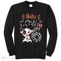 Holy Cow I'm 6 Birthday 6th Cow Farm Animals Bday Sweatshirt thumb 0