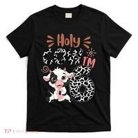 Holy Cow I'm 6 Birthday 6th Cow Farm Animals Bday T-Shirt thumb 0