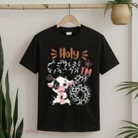 Holy Cow I'm 6 Birthday 6th Cow Farm Animals Bday T-Shirt thumb 2